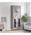 vidaXL Highboard Grey Sonoma 69.5x34x180 cm Engineered Wood