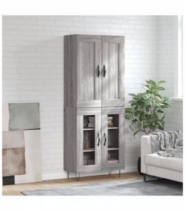 vidaXL Highboard Grey Sonoma 69.5x34x180 cm Engineered Wood