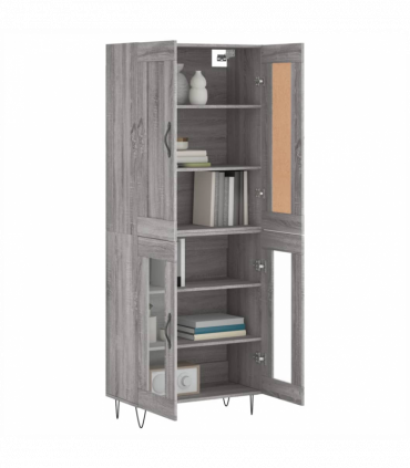 vidaXL Highboard Grey Sonoma 69.5x34x180 cm Engineered Wood