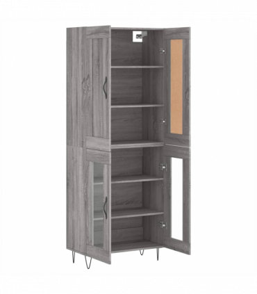 vidaXL Highboard Grey Sonoma 69.5x34x180 cm Engineered Wood