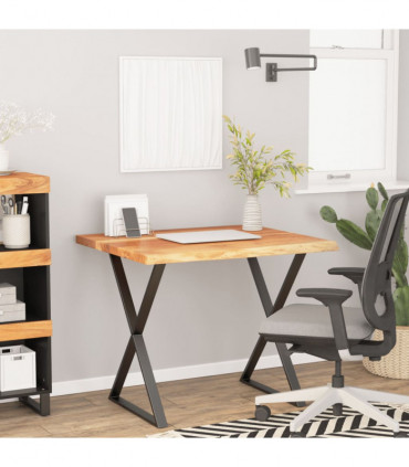 vidaXL Desk Top 90x80x3.8 cm Rectangular Solid Wood Acacia Live Edge