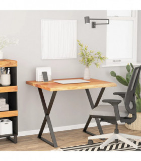 vidaXL Desk Top 80x80x3.8 cm Square Solid Wood Acacia Live Edge