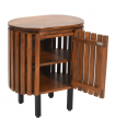 Slatted Mango Wood Bedside Table