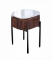 Opal Mango Wood Bedside Table With Marble Top & Metal Legs
