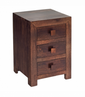 Toko Dark Mango 3 Drawer Bedside