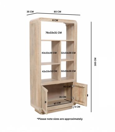 Hudson Carved Mango Wood Bookcase