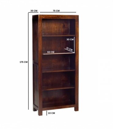 Toko Dark Mango Large Open Bookcase