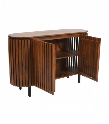 Slatted Mango Wood Large 2 Doors Sideboard