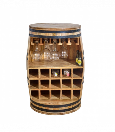 Surrey Solid Dark Wood Barrel Wine Sideboard