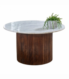 Opal Mango Wood Coffee Table With Marble Top