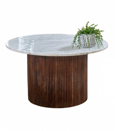 Opal Mango Wood Coffee Table With Marble Top