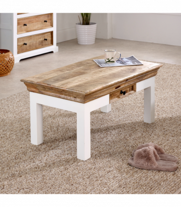 Alfie Coffee Table With Drawer Solid Mango Wood