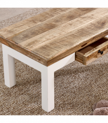 Alfie Coffee Table With Drawer Solid Mango Wood