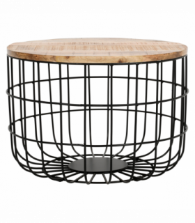 Surrey Solid Wood & Metal Wire Coffee Table