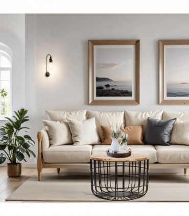 Surrey Solid Wood & Metal Wire Coffee Table