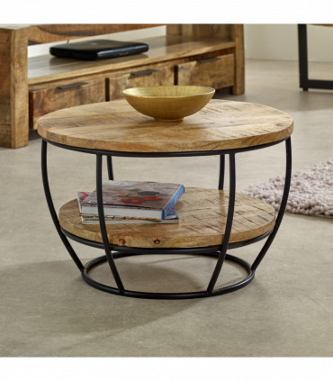 Surrey Solid Wood & Metal Coffee Table With Shelf
