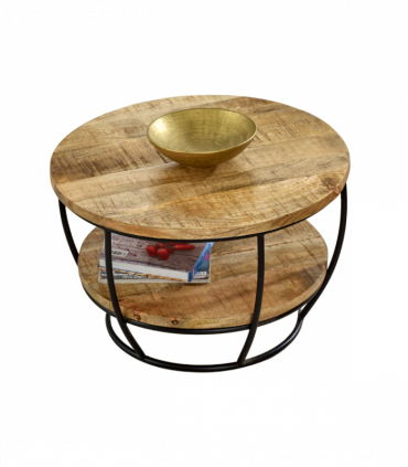 Surrey Solid Wood & Metal Coffee Table With Shelf