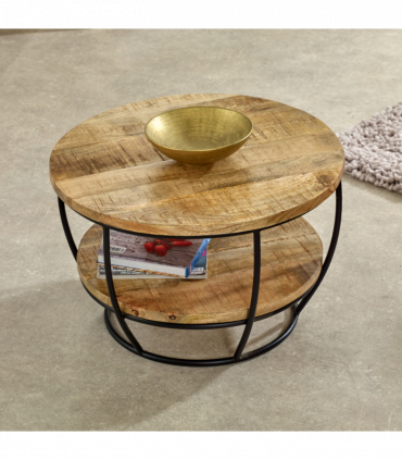 Surrey Solid Wood & Metal Coffee Table With Shelf