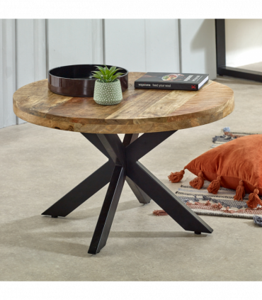 Surrey Solid Wood Coffee Table With Metal Spider Legs