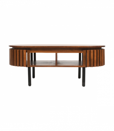 Slatted Mango Wood Rectangular Coffee Table