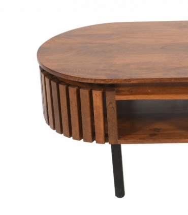 Slatted Mango Wood Rectangular Coffee Table