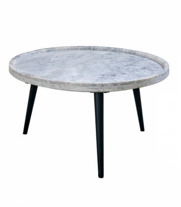 Opal Coffee Table With Marble Top And Metal Legs