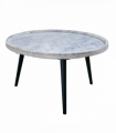 Opal Coffee Table With Marble Top And Metal Legs