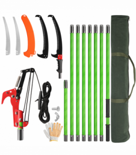 26ft Manual Pole Saw, Lightweight Tree Trimmers Long Handle Pruner Set, Sharp Steel Blade and Scissors Pole Saw for Trimming Palm, Pear Tree, Fir Tree, Other High Trees and Shrubs