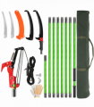 26ft Manual Pole Saw, Lightweight Tree Trimmers Long Handle Pruner Set, Sharp Steel Blade and Scissors Pole Saw for Trimming Palm, Pear Tree, Fir Tree, Other High Trees and Shrubs