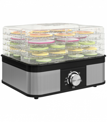 HOMCOM 5 Tier Food Dehydrator, 245W for Drying Fruit, Meat, Vegetable, Black