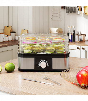 HOMCOM 5 Tier Food Dehydrator, 245W for Drying Fruit, Meat, Vegetable, Black