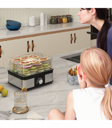HOMCOM 5 Tier Food Dehydrator, 245W for Drying Fruit, Meat, Vegetable, Black