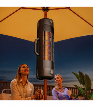 Outsunny Electric Parasol Mounted Patio Heater, Outdoor Heater w/ 2 Setting