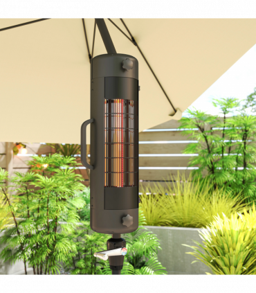 Outsunny Electric Parasol Mounted Patio Heater, Outdoor Heater w/ 2 Setting