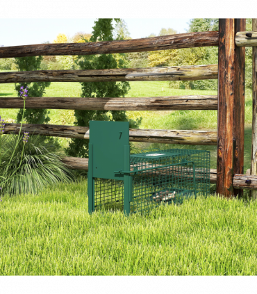 Outsunny Single Door Rat Trap for Small Animals, Dark Green