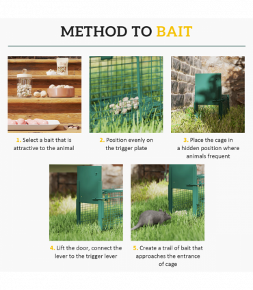 Outsunny Single Door Rat Trap for Small Animals, Dark Green