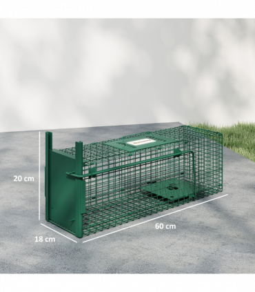 Outsunny Single Door Rat Trap for Small Animals, Dark Green