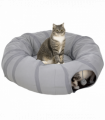 PawHut 2 in 1 Cat Tunnel with Bed, Cat Play Tunnel for Indoor Cats, Grey