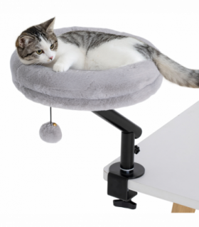 PawHut Cat Bed for Desk, 360° Rotatable Adjustable Cat Nest Hammock