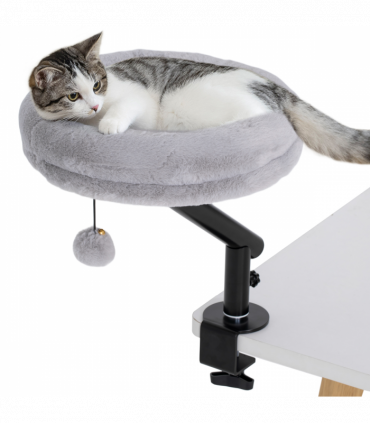 PawHut Cat Bed for Desk, 360° Rotatable Adjustable Cat Nest Hammock