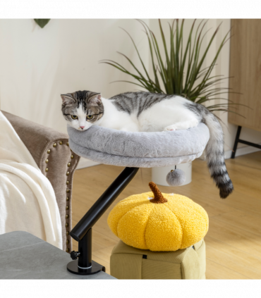 PawHut Cat Bed for Desk, 360° Rotatable Adjustable Cat Nest Hammock