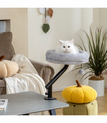 PawHut Cat Bed for Desk, 360° Rotatable Adjustable Cat Nest Hammock