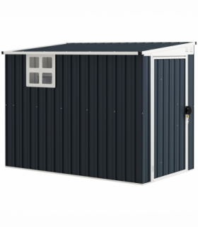 Outsunny 7.6 x 4ft Outdoor Garden Storage Shed with Window, Dark Grey