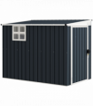Outsunny 7.6 x 4ft Outdoor Garden Storage Shed with Window, Dark Grey