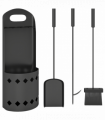 Outsunny 4 PCS Fireplace Companion Set, Metal Fireside Companion Set, Black