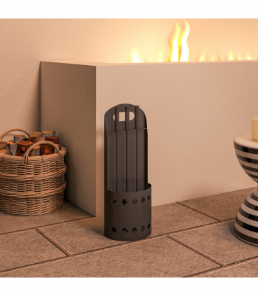 Outsunny 4 PCS Fireplace Companion Set, Metal Fireside Companion Set, Black