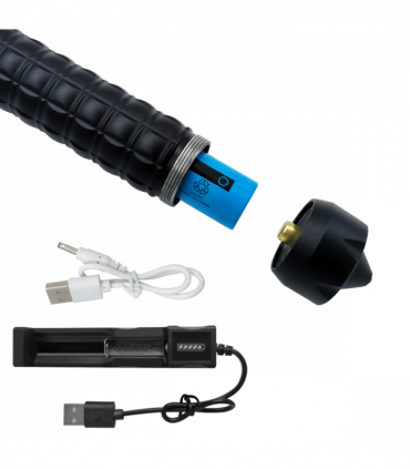 USB Rechargeable LED Flashlight Retractable Torch 3-Mode Zoomable Security Light Outdoor Flashlight Set