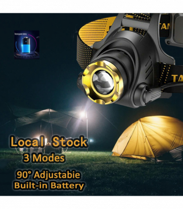 USB Rechargeable LED Headlamp 3 Modes Head Torch Zoomable Headlight+Car Charger+USB Cable Set