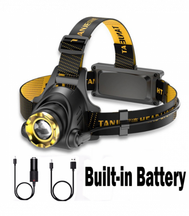 USB Rechargeable LED Headlamp 3 Modes Head Torch Zoomable Headlight+Car Charger+USB Cable Set