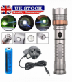 Rechargeable LED Flashlight Lamp 5-Modes Zoomable Hiking Camping Outdoor Torch +Battery+Charger